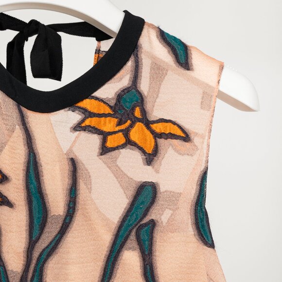 Roland Mouret PS/18 Thomas Pale Pink-Multi Iris Fils Coupe Top - Picture 4 of 13